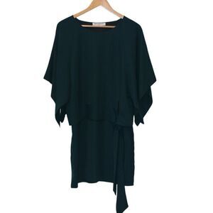 Amanda Uprichard Dark Green Foster Midi Dress Women's Size S